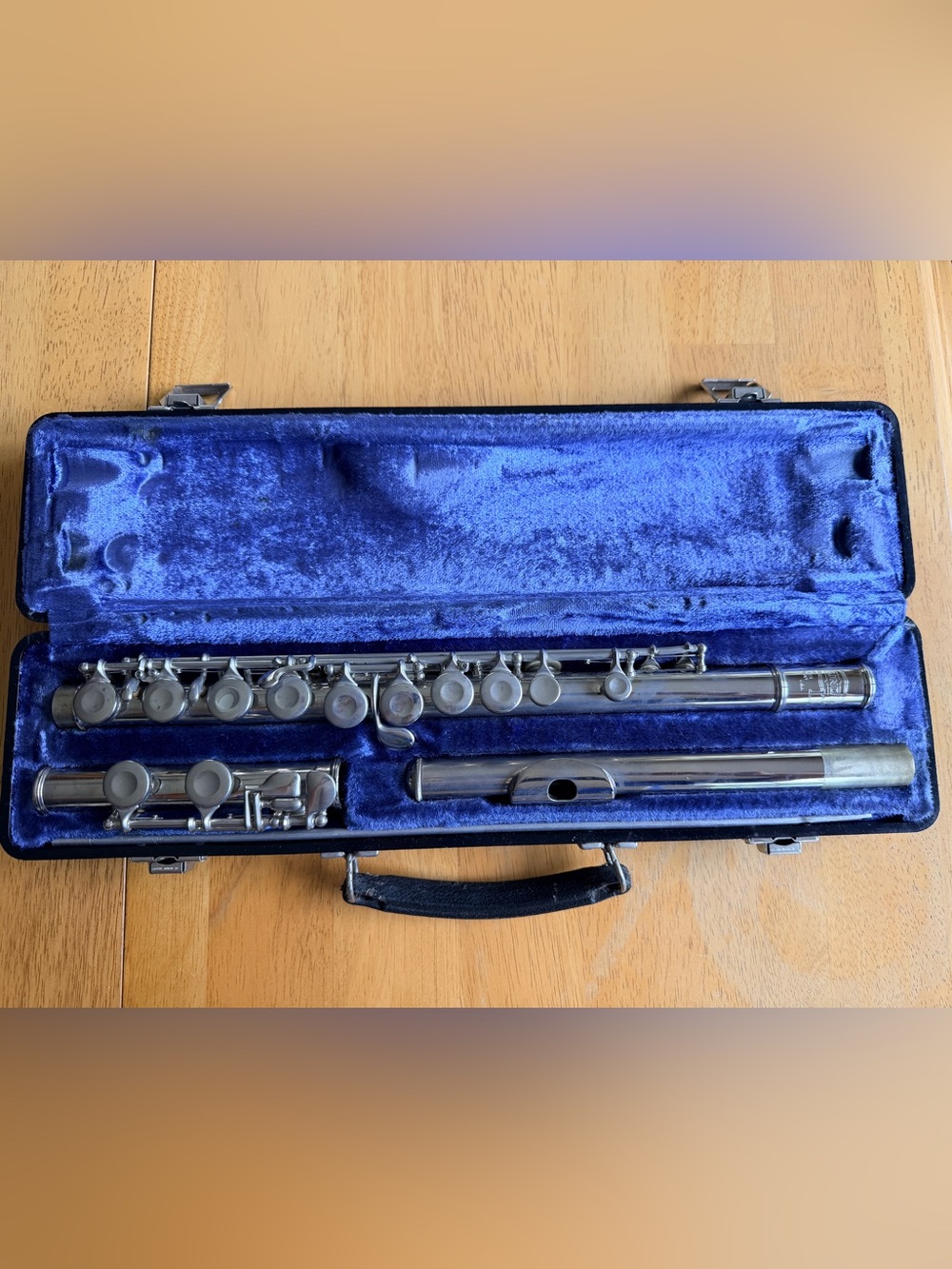 Silver Flute with Blue Velvet Case - Bundy
